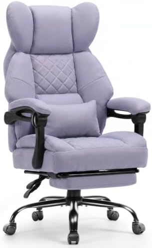 GTPLAYER Big&Tall Ergonomic Gaming Chair, Wide Spring Seat, Linkage Armrest,Purple