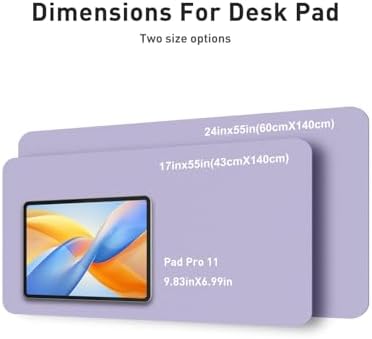 Aothia Faux Leather Desk Mat - Non-Slip PU Leather Desk Blotter, Waterproof Writing Surface, Large Desk Pad for Office & Home (Lavender, 55" x 17")