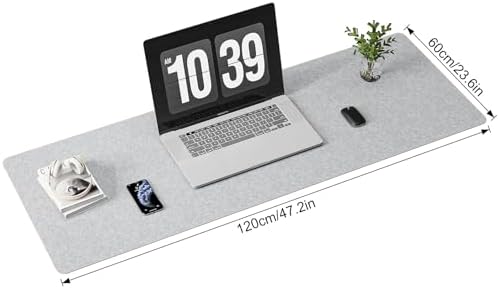 DAWNTREES Large Felt Desk Mat, 47.2"x 23.6", Desk Pad for Office and Home