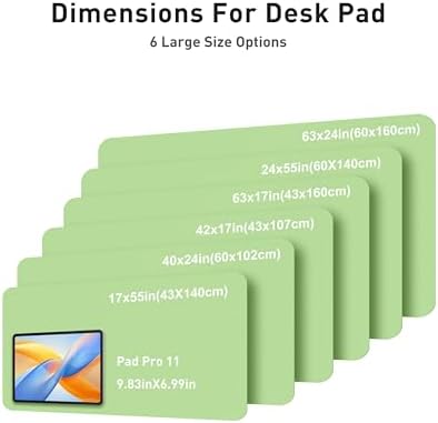 Aothia Faux Leather Desk Mat - Large Mouse Pad, Non-Slip PU Leather Blotter, Waterproof Writing Surface for Office and Home (Foam Green, 40" x 24")