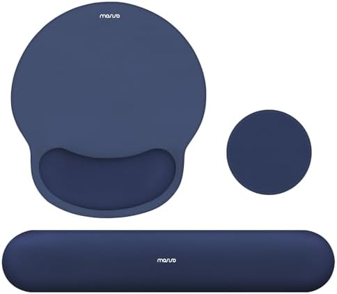 MOSISO Wrist Rest Support for Mouse Pad&Keyboard Set, Navy Blue