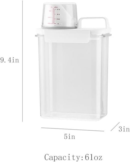 [2 Pack] Laundry Detergent Dispenser for Laundry Room Organization and Storage,61 Oz Laundry Soap Dispenser,Liquid Laundry Detergent Dispenser with 4 Removable Labels,BPA Free & PET Plastic,Clear