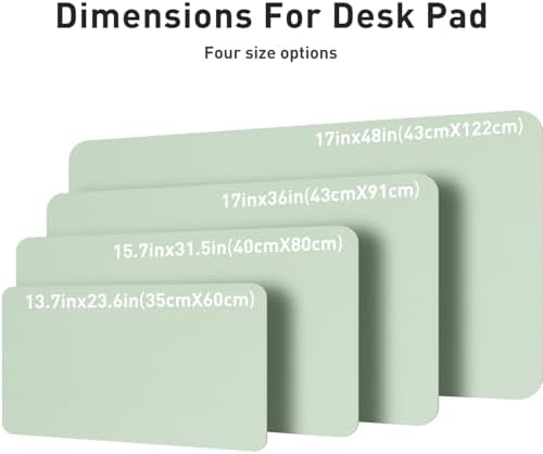 Aothia Large PU Leather Desk Pad Protector - Non-Slip Mouse Pad & Writing Mat for Office/Home, Waterproof, Easy to Clean (23.6" x 13.7", Aqua)
