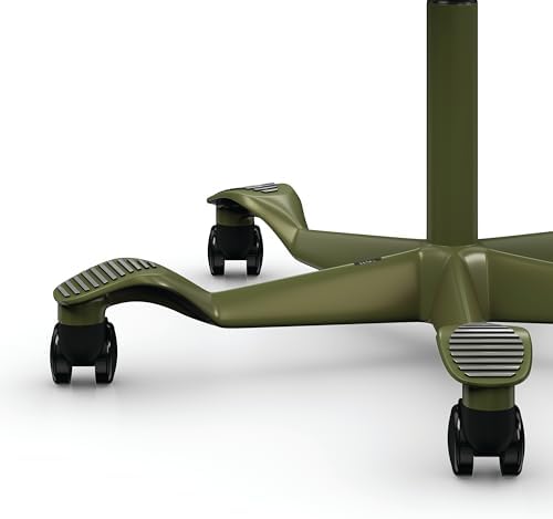 HAG Capisco Standard Chair-Moss Green Frame-Upholstered Black Leather
