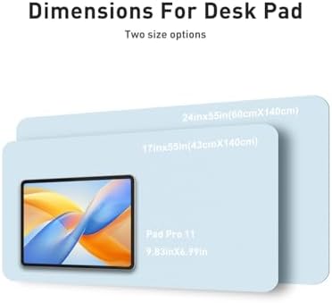 Aothia Faux Leather Desk Mat - Non-Slip PU Leather Desk Blotter, Waterproof Writing Surface, Large Desk Pad for Office & Home (Baby Blue, 55" x 17")