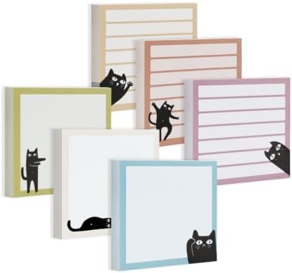 Mr. Pen- Black Cat Sticky Notes Set, 3" x 3", 6 Pads, 480 Sheets