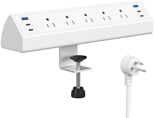 Jgstkcity Desk Clamp Power Strip USB C,Table Surge Protector