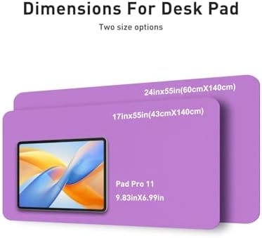 Aothia Faux Leather Desk Mat - Non-Slip PU Leather Desk Blotter, Waterproof Writing Surface, Large Desk Pad for Office & Home (Iris Violet, 55" x 17")