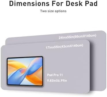 Aothia Faux Leather Desk Mat - Non-Slip PU Leather Desk Blotter, Waterproof Writing Surface, Large Desk Pad for Office & Home (Smoky Lavender, 55" x 17")