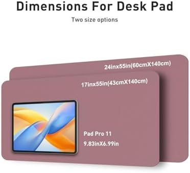 Aothia Faux Leather Desk Mat - Non-Slip PU Leather Desk Blotter, Waterproof Writing Surface, Large Desk Pad for Office & Home (Dark Pink, 55" x 24")