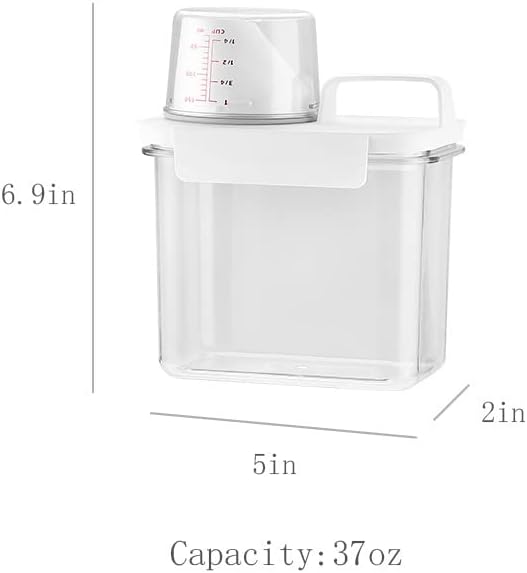 [2 Pack] Laundry Detergent Dispenser for Laundry Room Organization and Storage,37 Oz Laundry Soap Dispenser,Liquid Laundry Detergent Dispenser with 4 Removable Labels,BPA Free & PET Plastic,Clear