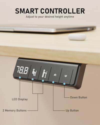 32" Small Rolling Electric Standing Desk Adjustable Height for Home Office