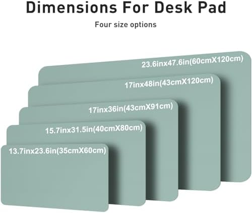 Aothia Faux Leather Desk Mat – Large Mouse Pad, Non-Slip PU Leather Blotter, Waterproof Writing Surface for Office and Home (Light Blue, 47.2" x 23.6")