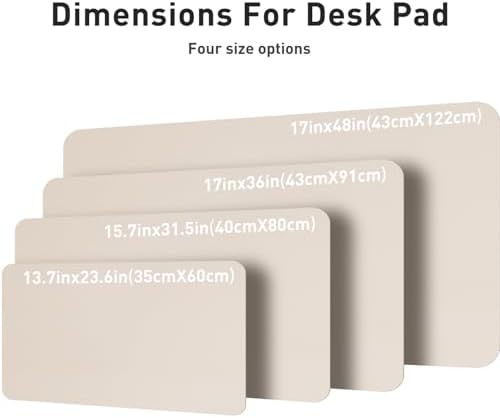 Aothia Large PU Leather Desk Pad Protector – Non-Slip Mouse Pad & Writing Mat for Office/Home, Waterproof, Easy to Clean (23.6" x 13.7", Eggshell)