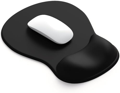ErgoComfort Gel Wrist Rest Mouse Pad-Ergonomic Office Mousepad with Wrist Support-Non-Slip, Design Desk Accessories Mat for Home&Game Decor (01Black)