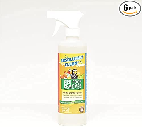 Absolutely Clean Amazing Bird Poop Remover - Just Spray/Wipe - Safely & Easily Removes Bird Messes - Use Indoor/Outdoor - Made in The USA (16 fl oz Pack of 6)