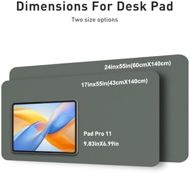 Aothia Faux Leather Desk Mat - Non-Slip PU Leather Desk Blotter, Waterproof Writing Surface, Large Desk Pad for Office & Home (Jungle Green, 55" x 17")
