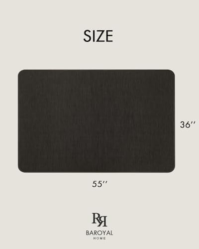 BARoyal Office Chair Mat for Hardwood Floor Under Desk Computer Rolling Chair Mat for Wood/Tile Floor Non-Slip Heavy Duty Desk Rug PVC Plastic Hard Floor Protector 36"x 55" (Espresso)