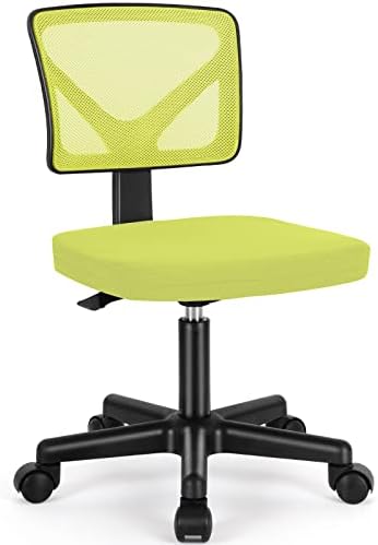 Sweetcrispy Small Armless Desk Chair, Mesh Rolling Office Chairs