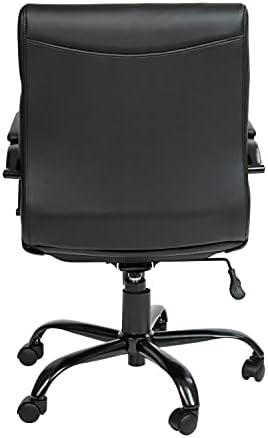 Flash Furniture Mid-Back LeatherSoft Executive Office Chair, Black/Black