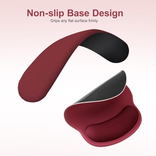 MOSISO Wrist Rest Support for Mouse Pad&Keyboard Set, Wine Red
