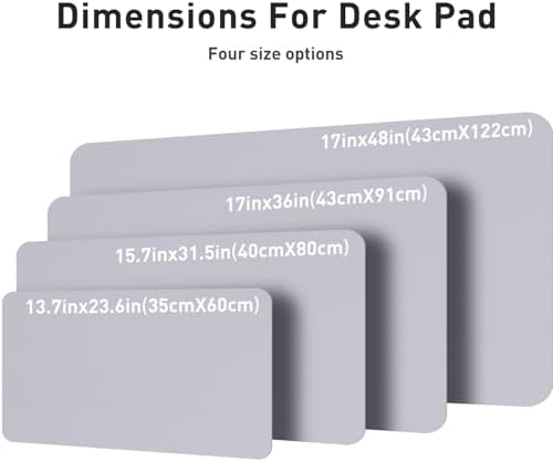 Aothia Large PU Leather Desk Pad Protector - Non-Slip Mouse Pad & Writing Mat for Office/Home, Waterproof, Easy to Clean (36" x 17", Smoky Lavender)