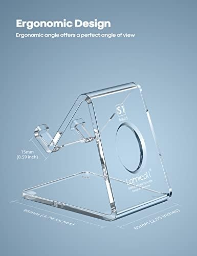 Lamicall Clear Acrylic Cell Phone Stand, Office Desk Decor Accessories