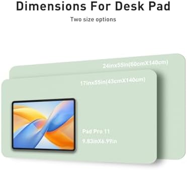 Aothia Faux Leather Desk Mat - Non-Slip PU Leather Desk Blotter, Waterproof Writing Surface, Large Desk Pad for Office & Home (Aqua, 55" x 17")