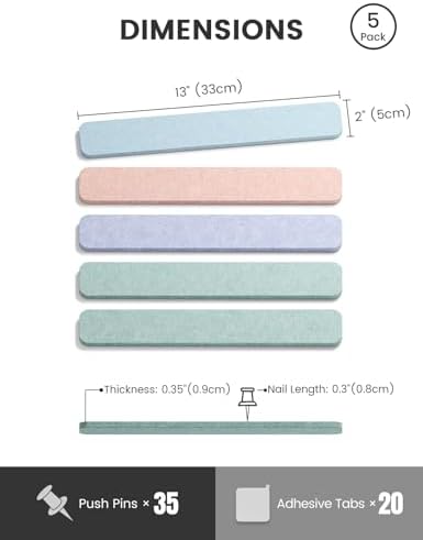 Fluxynara 13" x 2" Felt Wall Panels, Coastal Haze