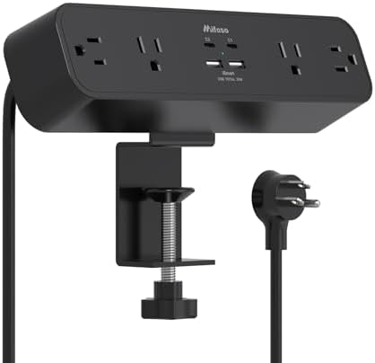 Mifaso PD30W Desk Clamp Power Strip, Surge Protector, Fast Charging Station
