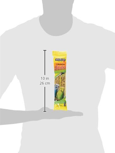 Vitakraft Crunch Sticks Parakeet Treat - Pet Bird Treat Toy - Long-Lasting Chewing Fun (Sesame & Banana) (Pack of 2)