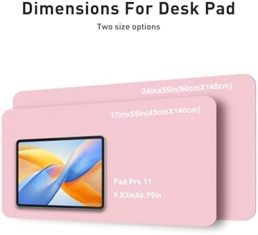 Aothia Faux Leather Desk Mat - Non-Slip PU Leather Desk Blotter, Waterproof Writing Surface, Large Desk Pad for Office & Home (Fairy Pink, 55" x 17")