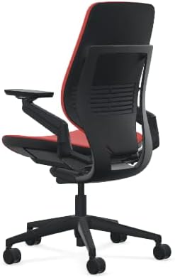 Steelcase Gesture Office Chair - Era Saffron Fabric, High Seat Height, Shell Back, Black on Black Frame, Lumbar Support, and Hard Floor Casters