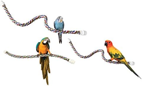 JW Pet Comfy Perch for Birds Flexible Multi-Color Rope, Medium - 21" Length (Pack of 12)