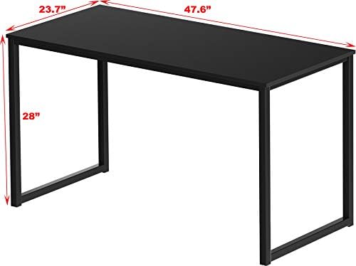 SHW Mission 48-Inch Home Office Computer Desk, Black