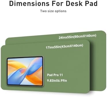Aothia Faux Leather Desk Mat - Non-Slip PU Leather Desk Blotter, Waterproof Writing Surface, Large Desk Pad for Office & Home (Olive Green, 55" x 17")