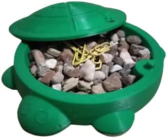 Mini Sandbox Turtle with Lid Cap | Reptile Feeder (5 Inch)