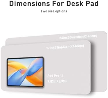 Aothia Faux Leather Desk Mat - Non-Slip PU Leather Desk Blotter, Waterproof Writing Surface, Large Desk Pad for Office & Home (Pale Lavender White, 55" x 24")