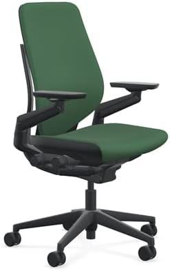 Steelcase Gesture Office Chair - Cogent: Connect Lizard Fabric, High Seat Height, Shell Back, Black on Black Frame, Lumbar Support, and Hard Floor Casters