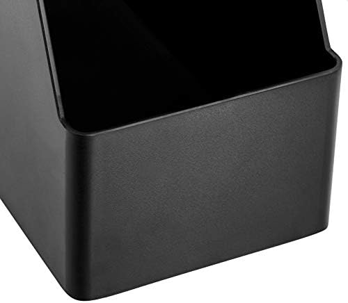 Amazon Basics Plastic Desk Organizer Magazine Rack and File Holder, Black, 4-Pack
