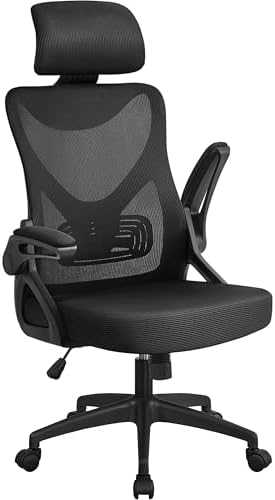 Yaheetech Ergonomic Office Chair with Headrest, Lumbar Support, Black