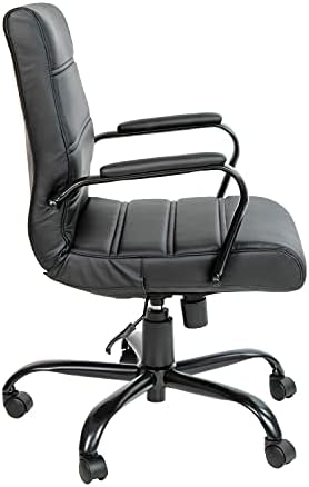 Flash Furniture Mid-Back LeatherSoft Executive Office Chair, Black/Black