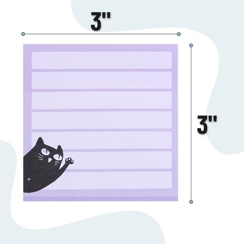 Mr. Pen- Black Cat Sticky Notes Set Bulk, 3" x 3", 18 Pads, 1440 Sheets
