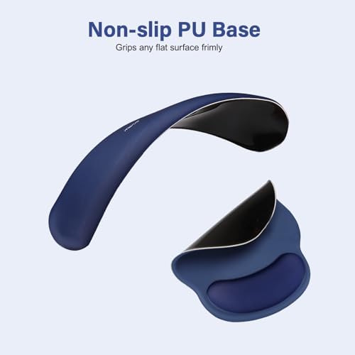 MOSISO Wrist Rest Support for Mouse Pad&Keyboard Set, Navy Blue