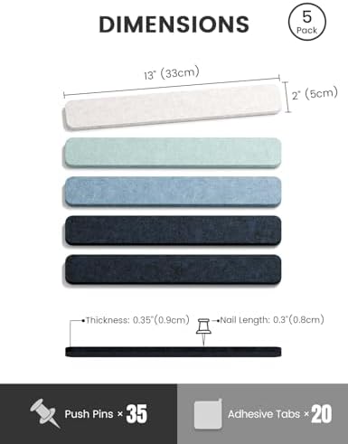 Fluxynara 13" x 2" Felt Wall Panels, Ocean Gradient