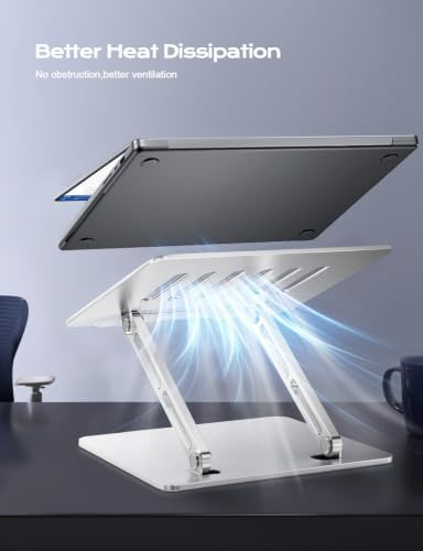 LOXP Portable Laptop Stand, Aluminum Laptop Stand for Desk - Silver