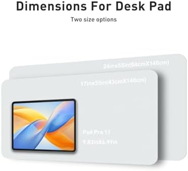 Aothia Faux Leather Desk Mat - Non-Slip PU Leather Desk Blotter, Waterproof Writing Surface, Large Desk Pad for Office & Home (Barely Grey, 55" x 17")