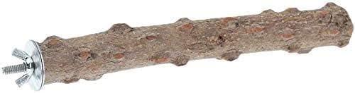 Litewoo Natural Bird Perch Stand Parrot Paw Beak Grinding Stick, 11.79" | Natural pepper wood, rough surface trims beak and nails, easy screw-on install, for cockatiels/conures/lovebirds/budgies