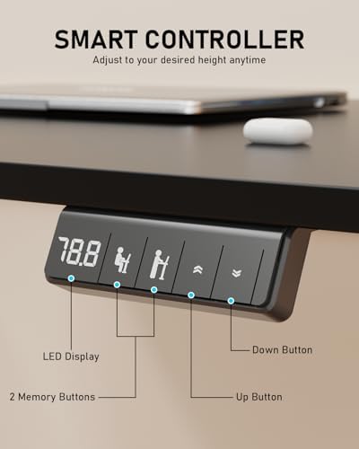 63" Large Electric Standing Desk Adjustable Height for Home Office