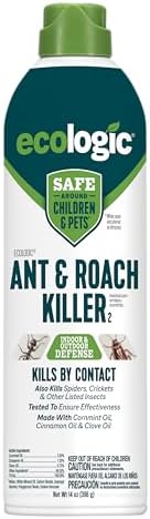 Ecologic Ant & Roach Killer, 14 Ounces, Aerosol Formula Made With Cornmint Cinnamon And Clove Oil Kills Ants, Cockroaches, Crickets And Spiders By Contact For Indoor And Outdoor Defense